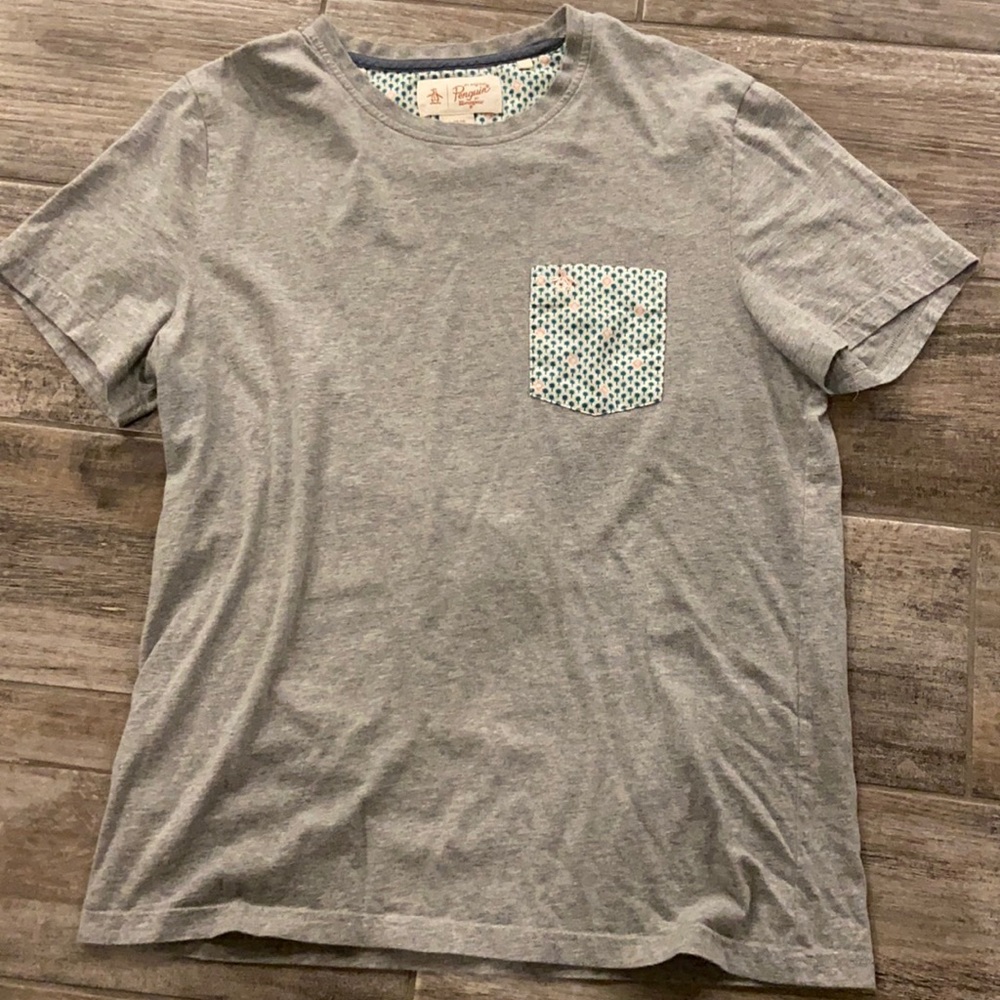 Original Penguin tee with palm tree pocket